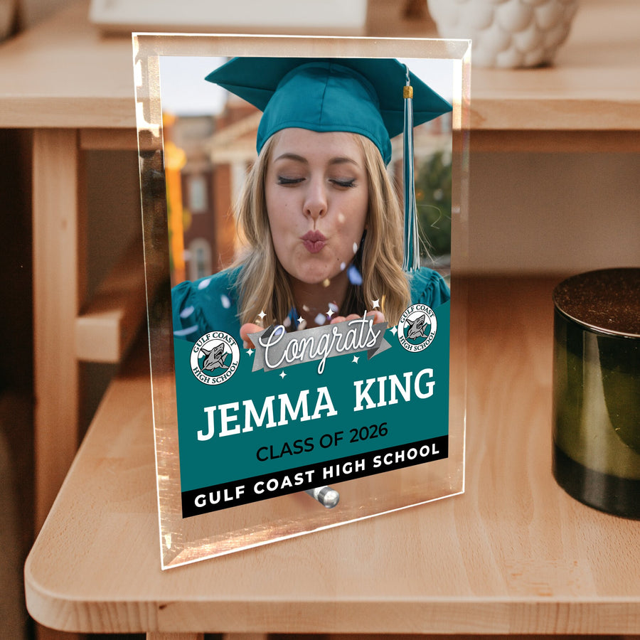 Gulf Coast High School Glass Plaque Design 6