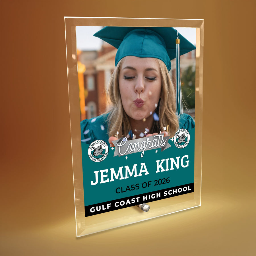 Gulf Coast High School Glass Plaque Design 6