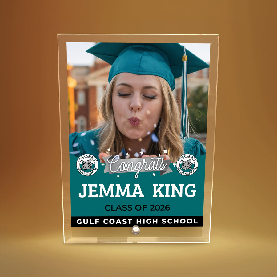 Gulf Coast High School Glass Plaque Design 6