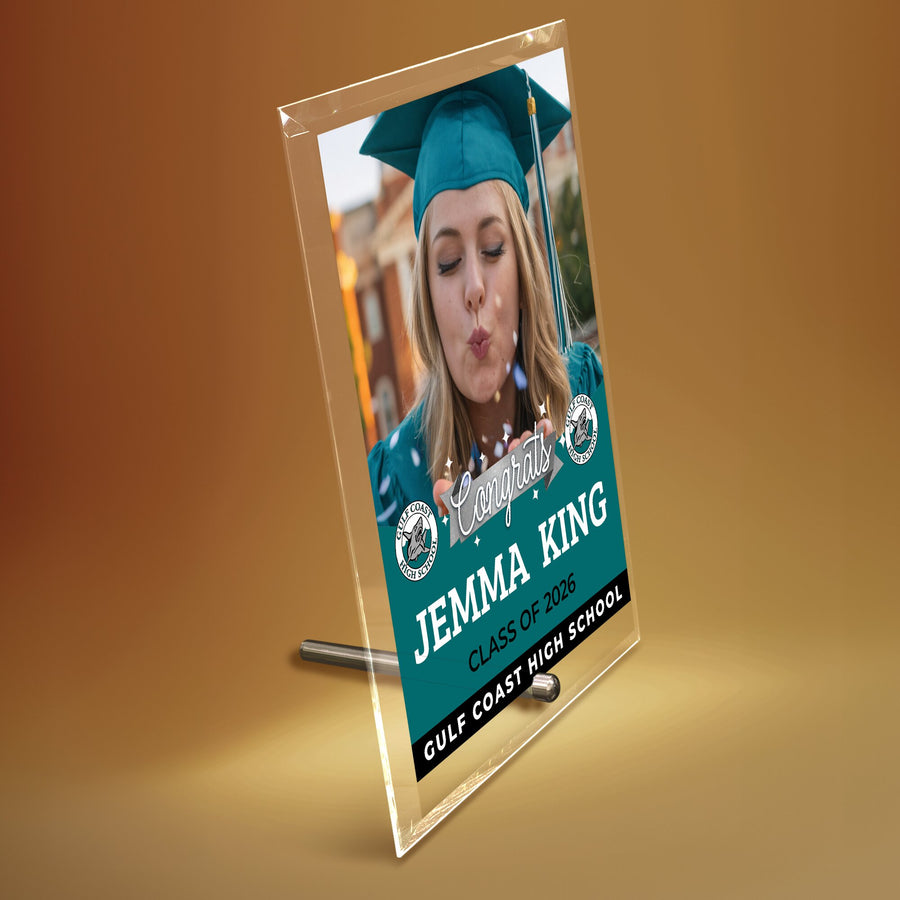 Gulf Coast High School Glass Plaque Design 6