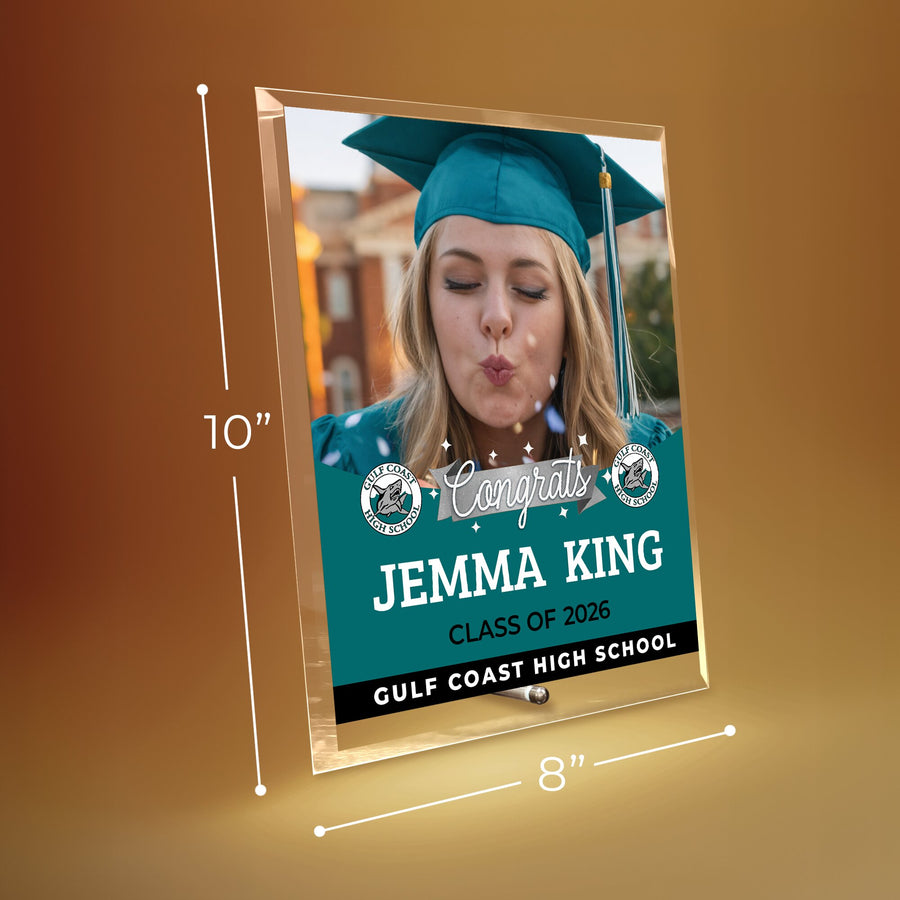 Gulf Coast High School Glass Plaque Design 6