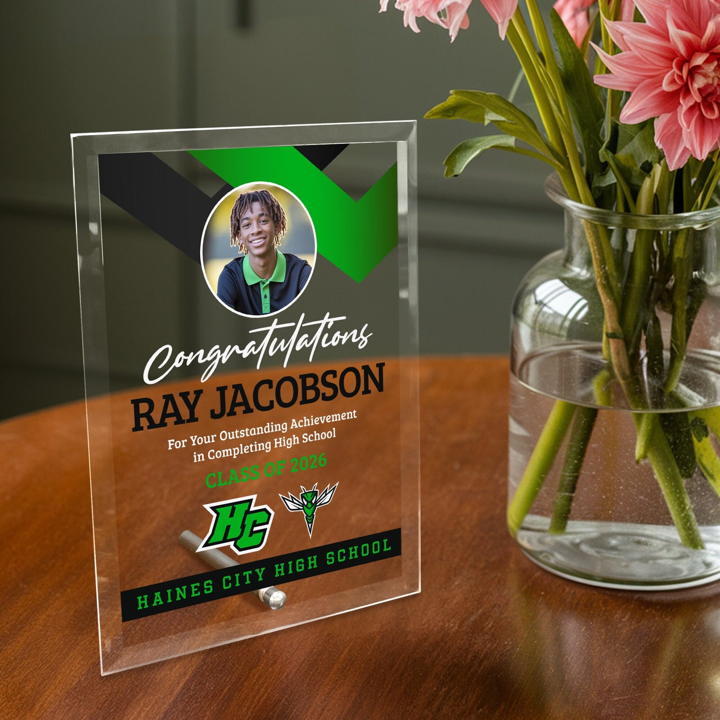 Haines City Senior High School Glass Plaque Design 1