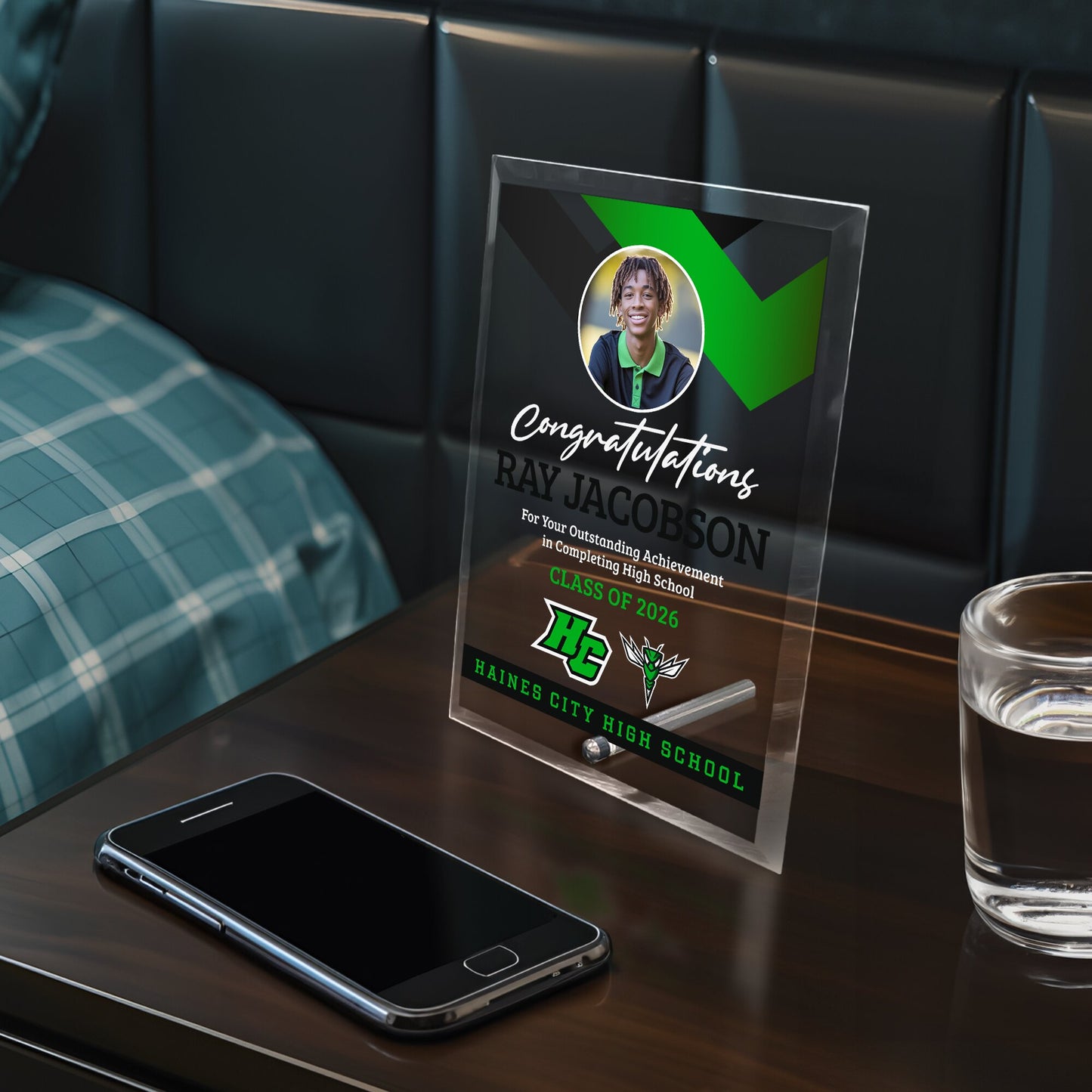 Haines City Senior High School Glass Plaque Design 1