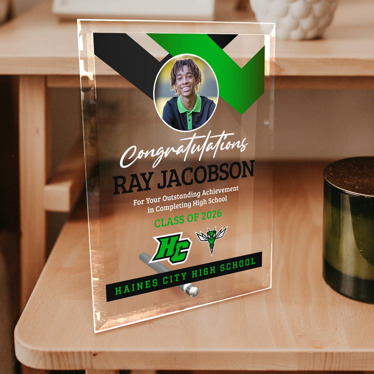 Haines City Senior High School Glass Plaque Design 1