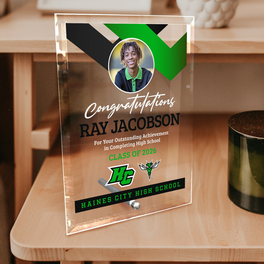 Haines City Senior High School Glass Plaque Design 1
