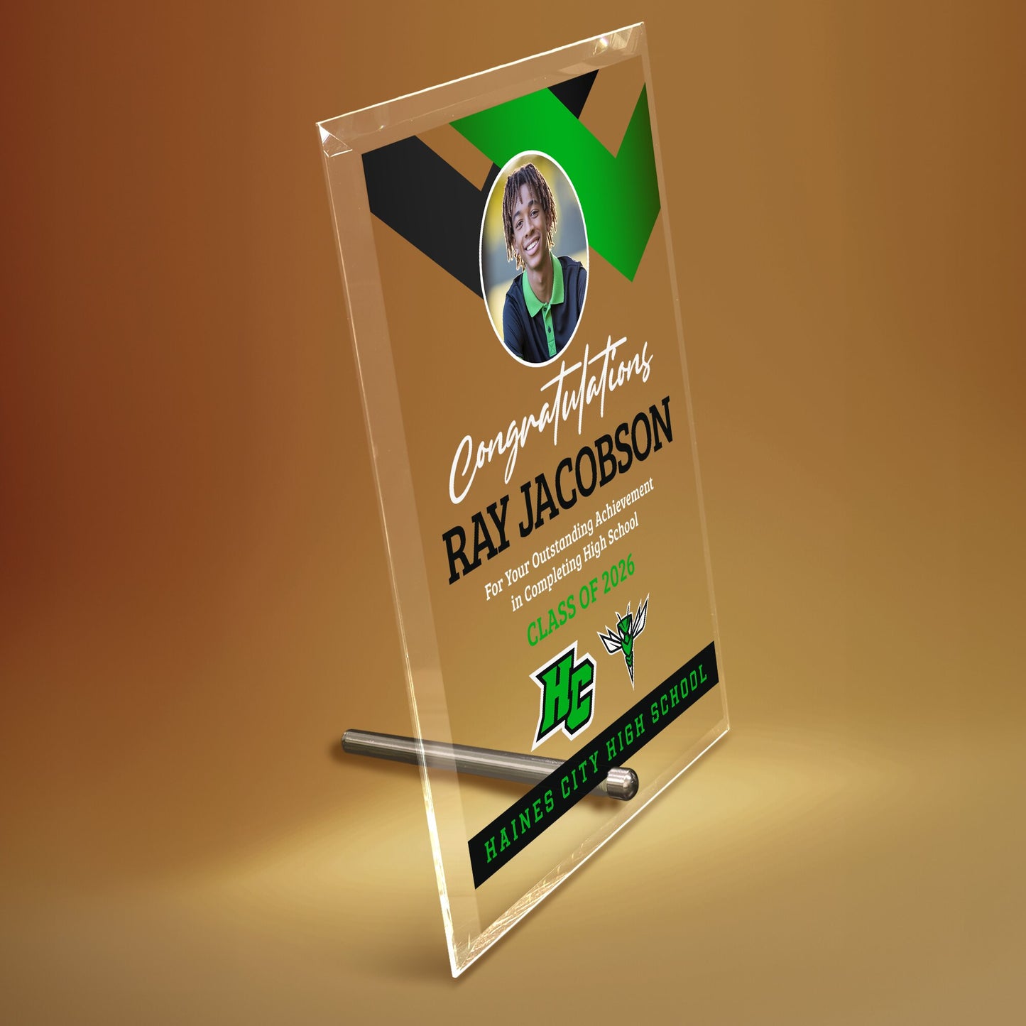 Haines City Senior High School Glass Plaque Design 1