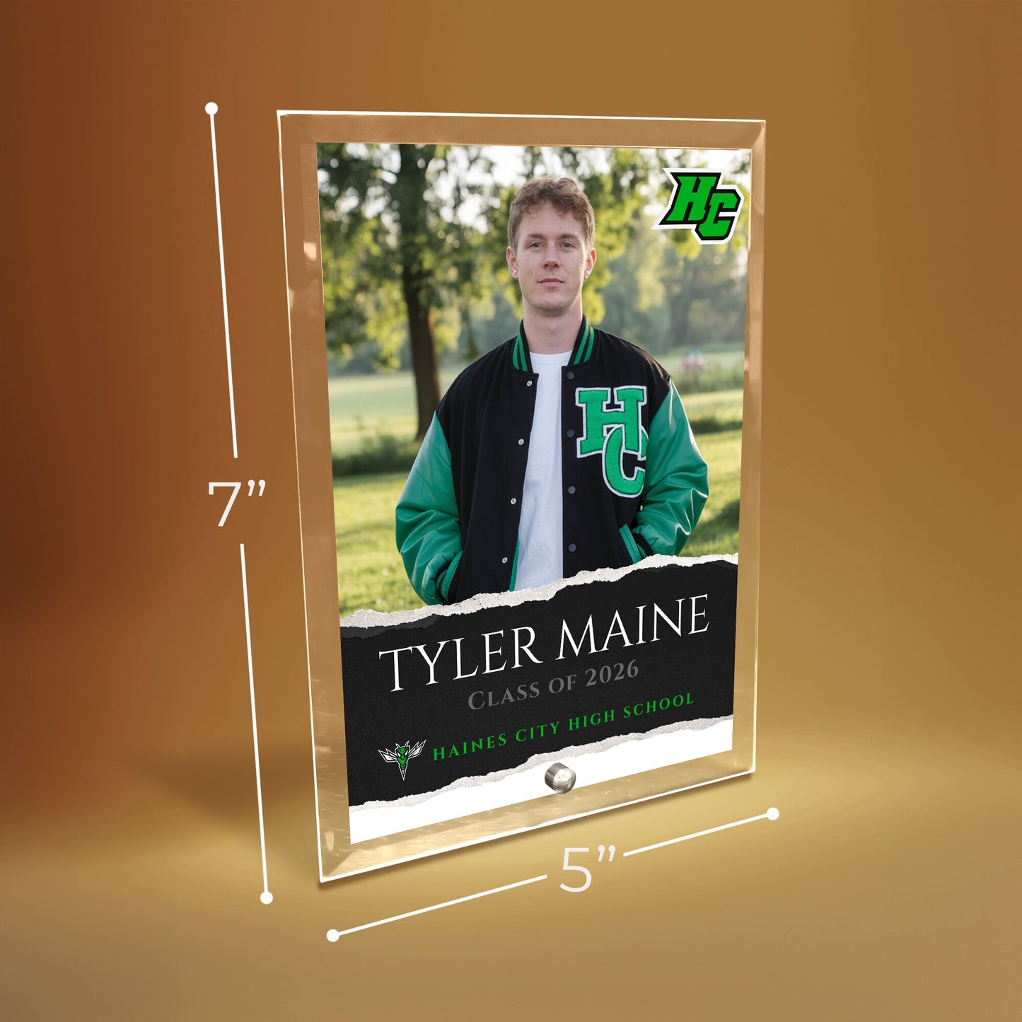 Haines City Senior High School Glass Plaque Design 3