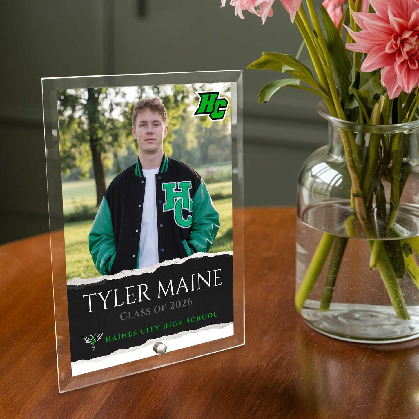 Haines City Senior High School Glass Plaque Design 3
