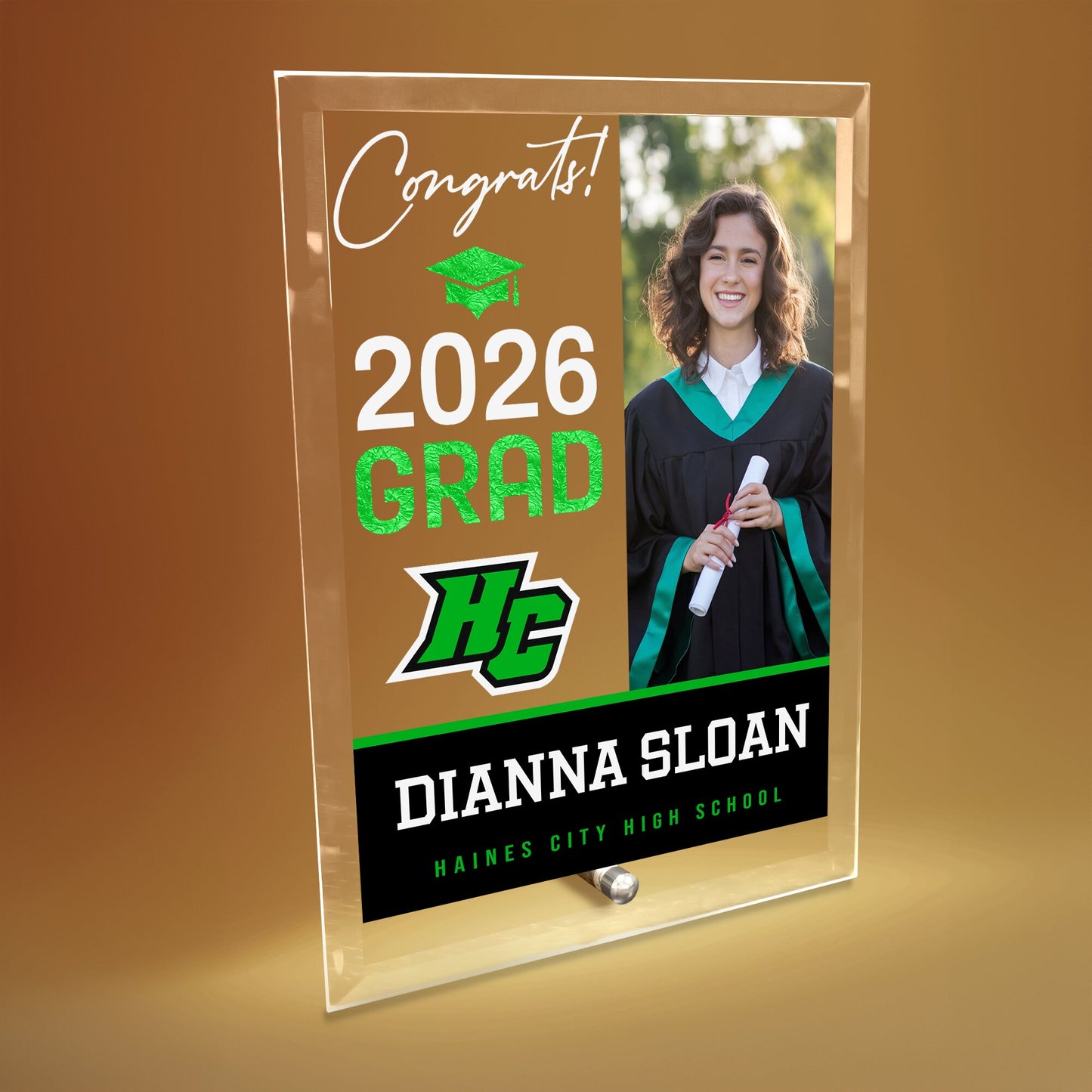 Haines City Senior High School Glass Plaque Design 4