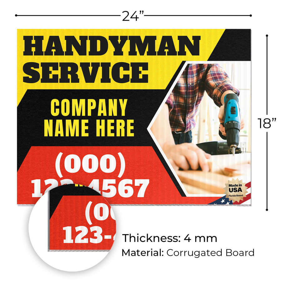 Handyman Service Yard Sign Design 1 -  BFS-HNDY-24X18-DS-D1-BFS-HNDY-24X18-SS-D1