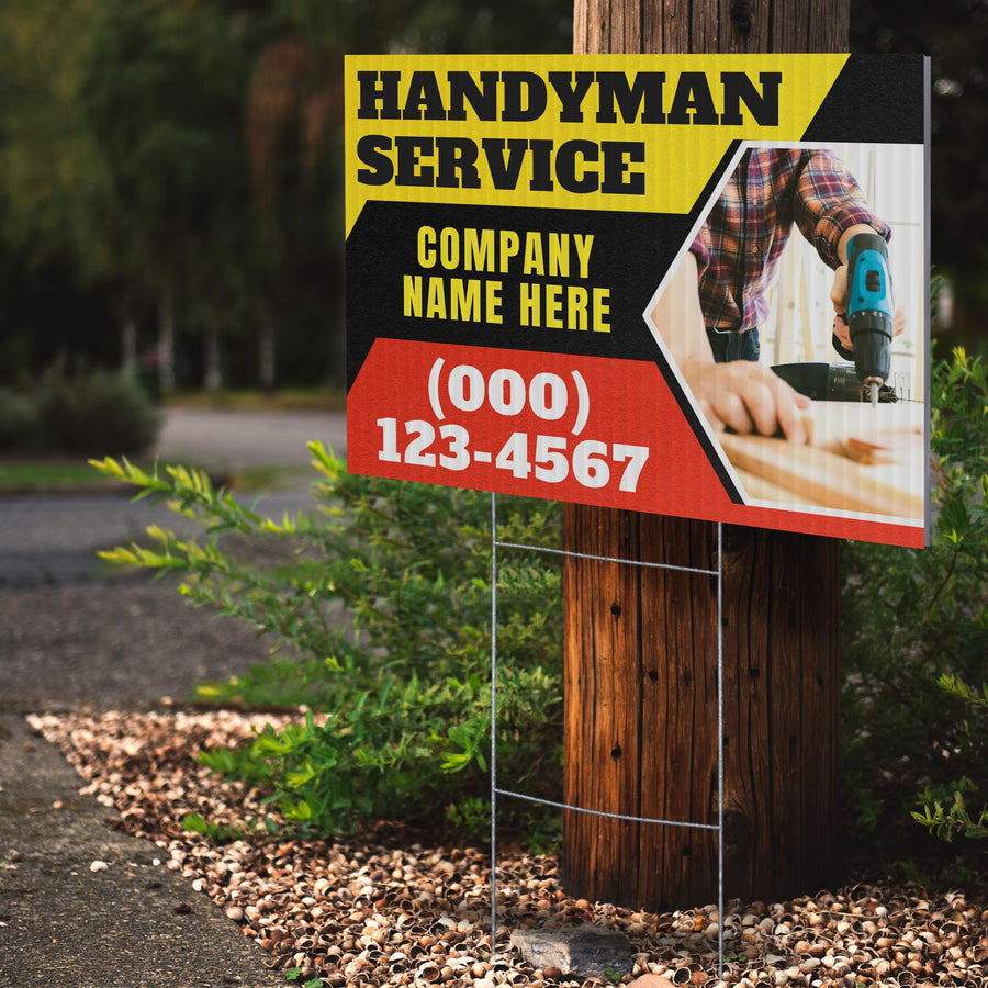Handyman Service Yard Sign Design 1 -  BFS-HNDY-24X18-DS-D1-BFS-HNDY-24X18-SS-D1