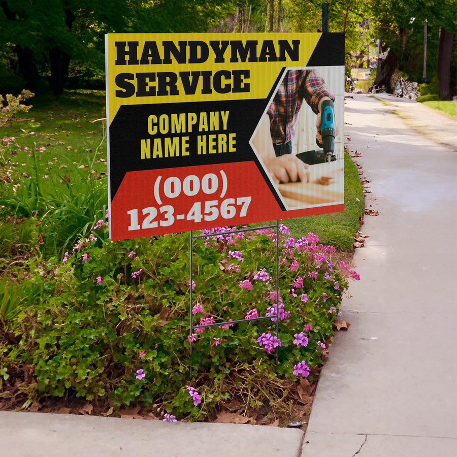 Handyman Service Yard Sign Design 1 -  BFS-HNDY-24X18-DS-D1-BFS-HNDY-24X18-SS-D1