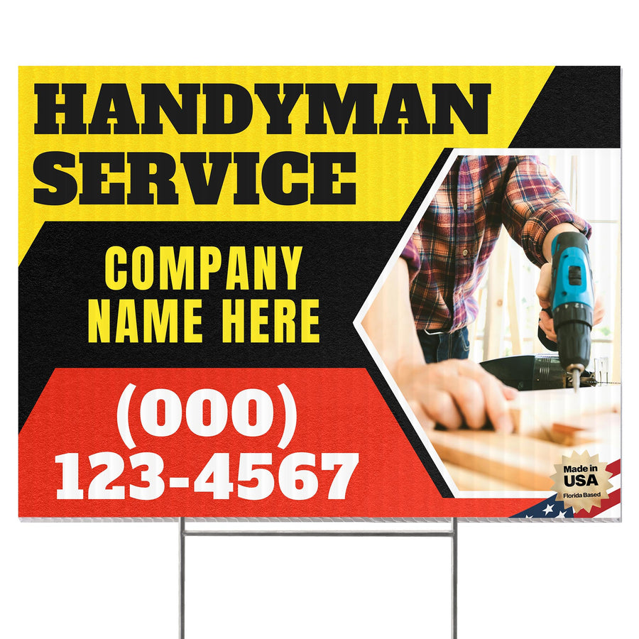 Handyman Service Yard Sign Design 1 -  BFS-HNDY-24X18-DS-D1-BFS-HNDY-24X18-SS-D1