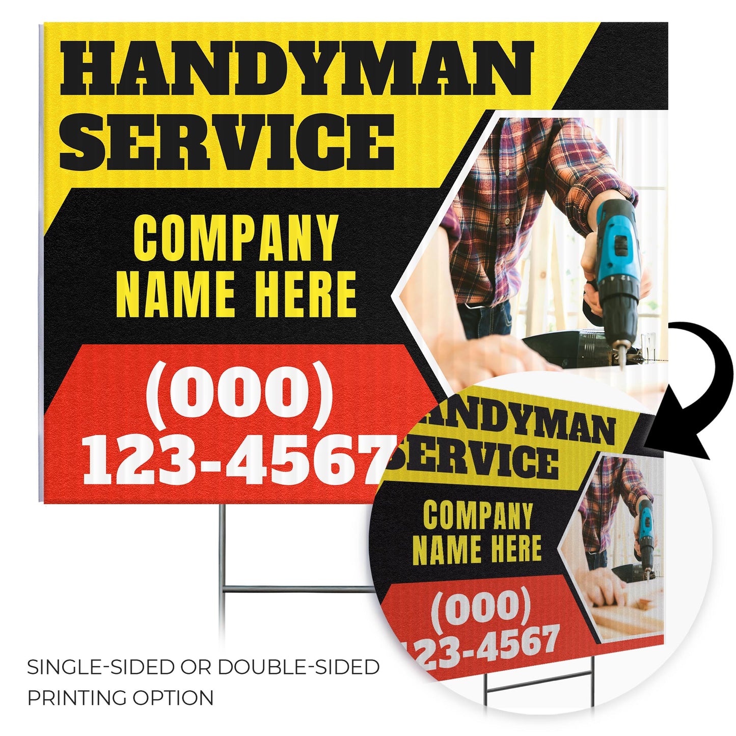 Handyman Service Yard Sign Design 1 -  BFS-HNDY-24X18-DS-D1-BFS-HNDY-24X18-SS-D1