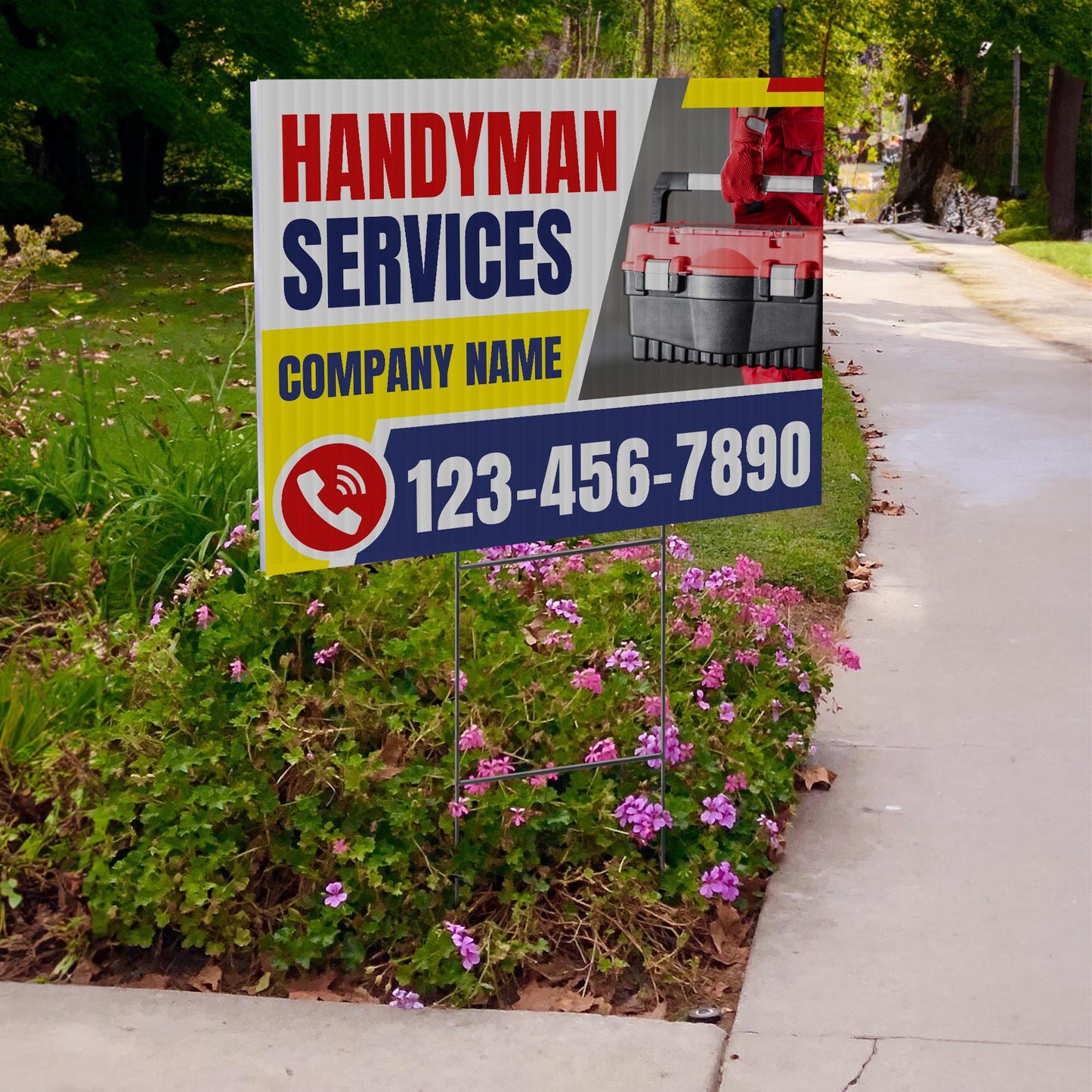 Handyman Service Yard Sign Design 2 -  BFS-HNDY-24X18-DS-D2-BFS-HNDY-24X18-SS-D2