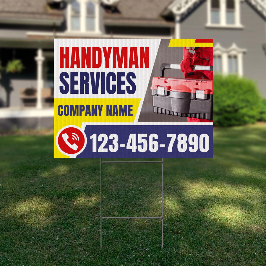 Handyman Service Yard Sign Design 2 -  BFS-HNDY-24X18-DS-D2-BFS-HNDY-24X18-SS-D2