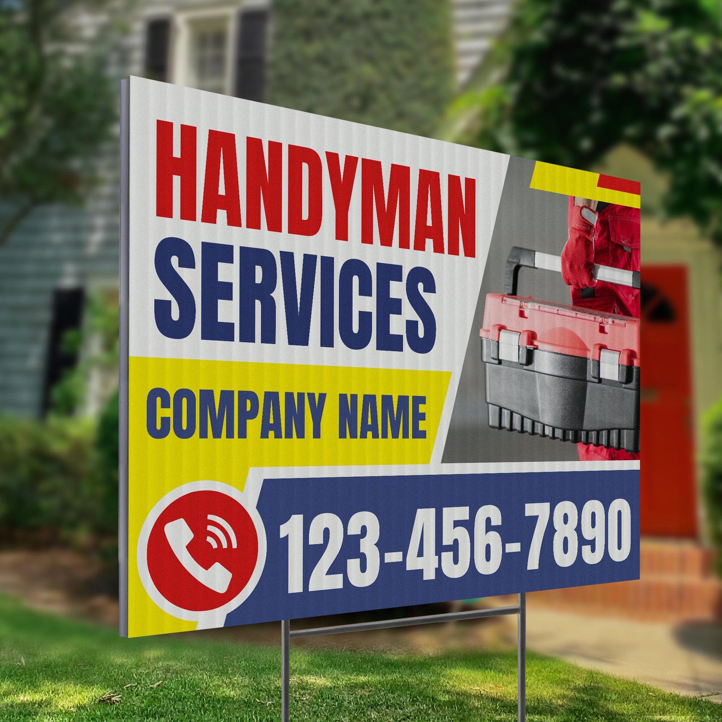 Handyman Service Yard Sign Design 2 -  BFS-HNDY-24X18-DS-D2-BFS-HNDY-24X18-SS-D2