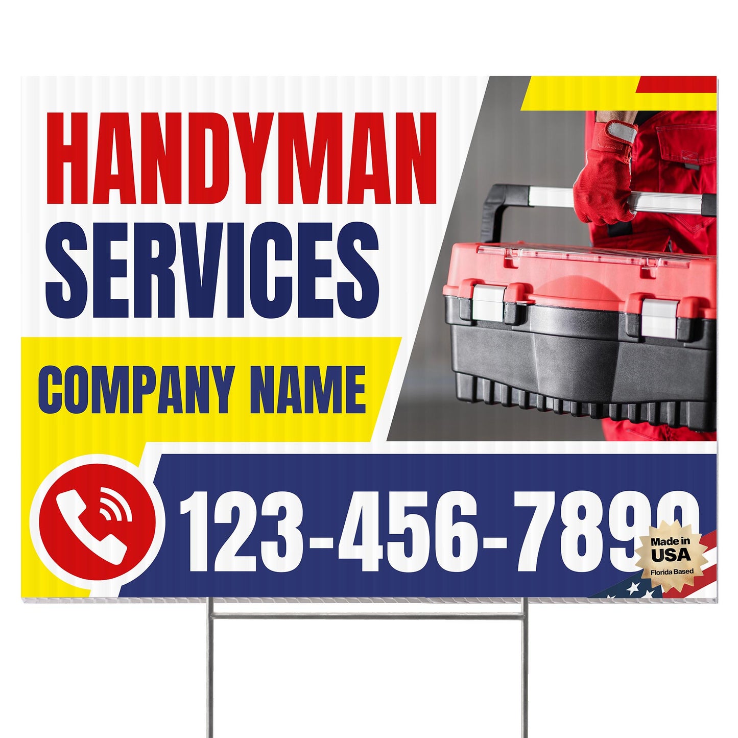 Handyman Service Yard Sign Design 2 -  BFS-HNDY-24X18-DS-D2-BFS-HNDY-24X18-SS-D2