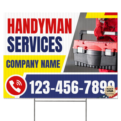 Handyman Service Yard Sign Design 2 -  BFS-HNDY-24X18-DS-D2-BFS-HNDY-24X18-SS-D2