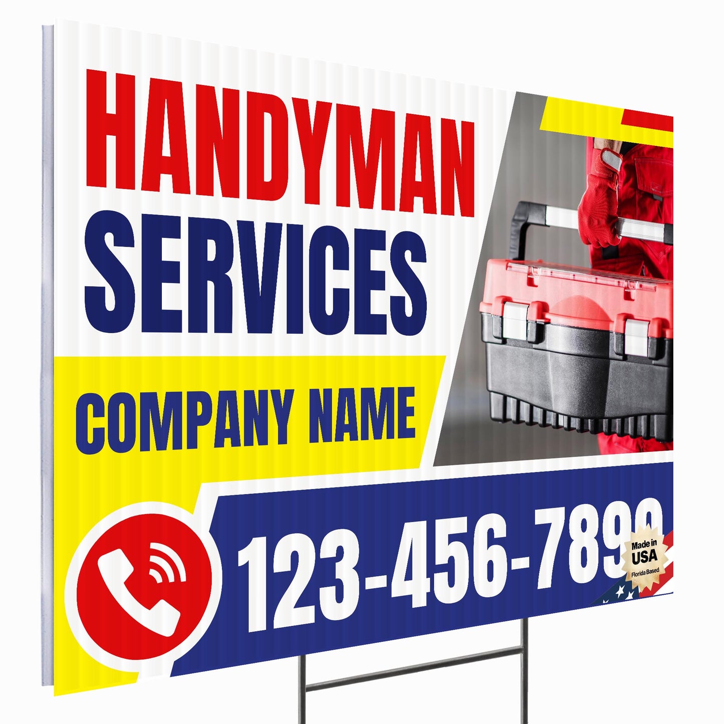 Handyman Service Yard Sign Design 2 -  BFS-HNDY-24X18-DS-D2-BFS-HNDY-24X18-SS-D2