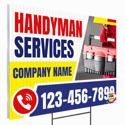 Handyman Service Yard Sign Design 2 -  BFS-HNDY-24X18-DS-D2-BFS-HNDY-24X18-SS-D2