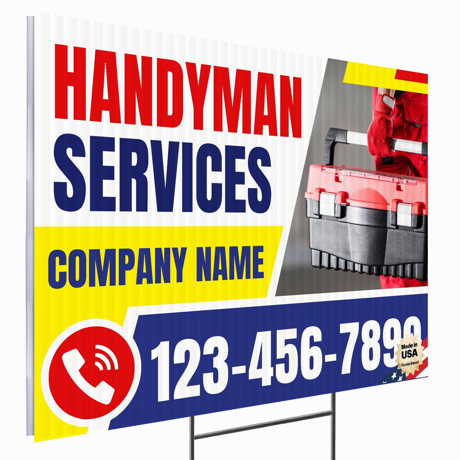 Handyman Service Yard Sign Design 2 -  BFS-HNDY-24X18-DS-D2-BFS-HNDY-24X18-SS-D2