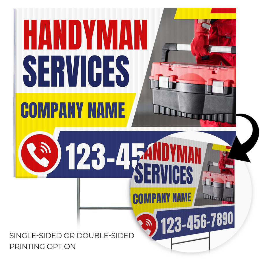 Handyman Service Yard Sign Design 2 -  BFS-HNDY-24X18-DS-D2-BFS-HNDY-24X18-SS-D2