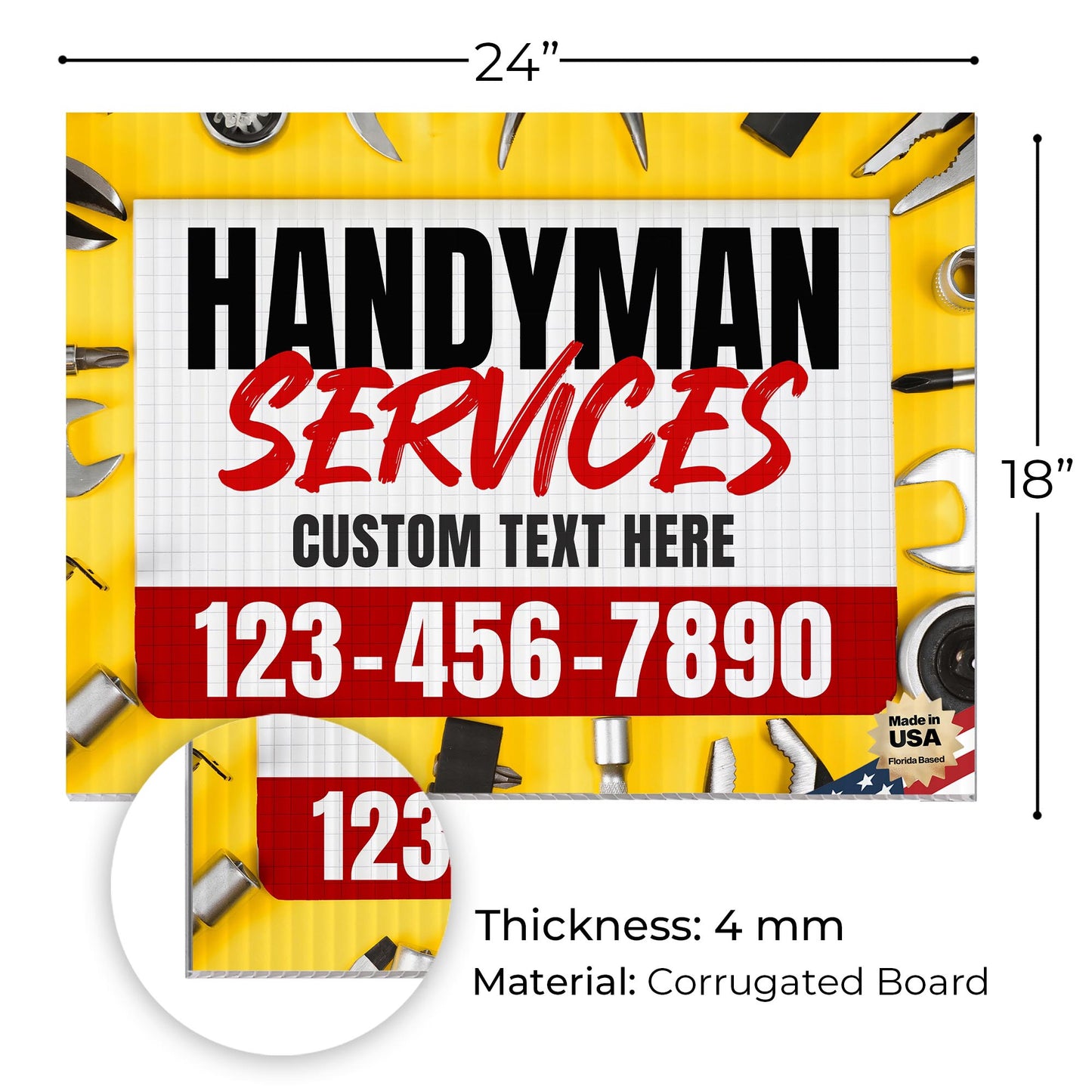 Handyman Service Yard Sign Design 3 -  BFS-HNDY-24X18-DS-D3-BFS-HNDY-24X18-SS-D3