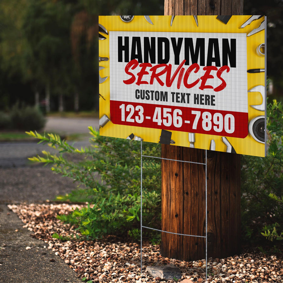 Handyman Service Yard Sign Design 3 -  BFS-HNDY-24X18-DS-D3-BFS-HNDY-24X18-SS-D3