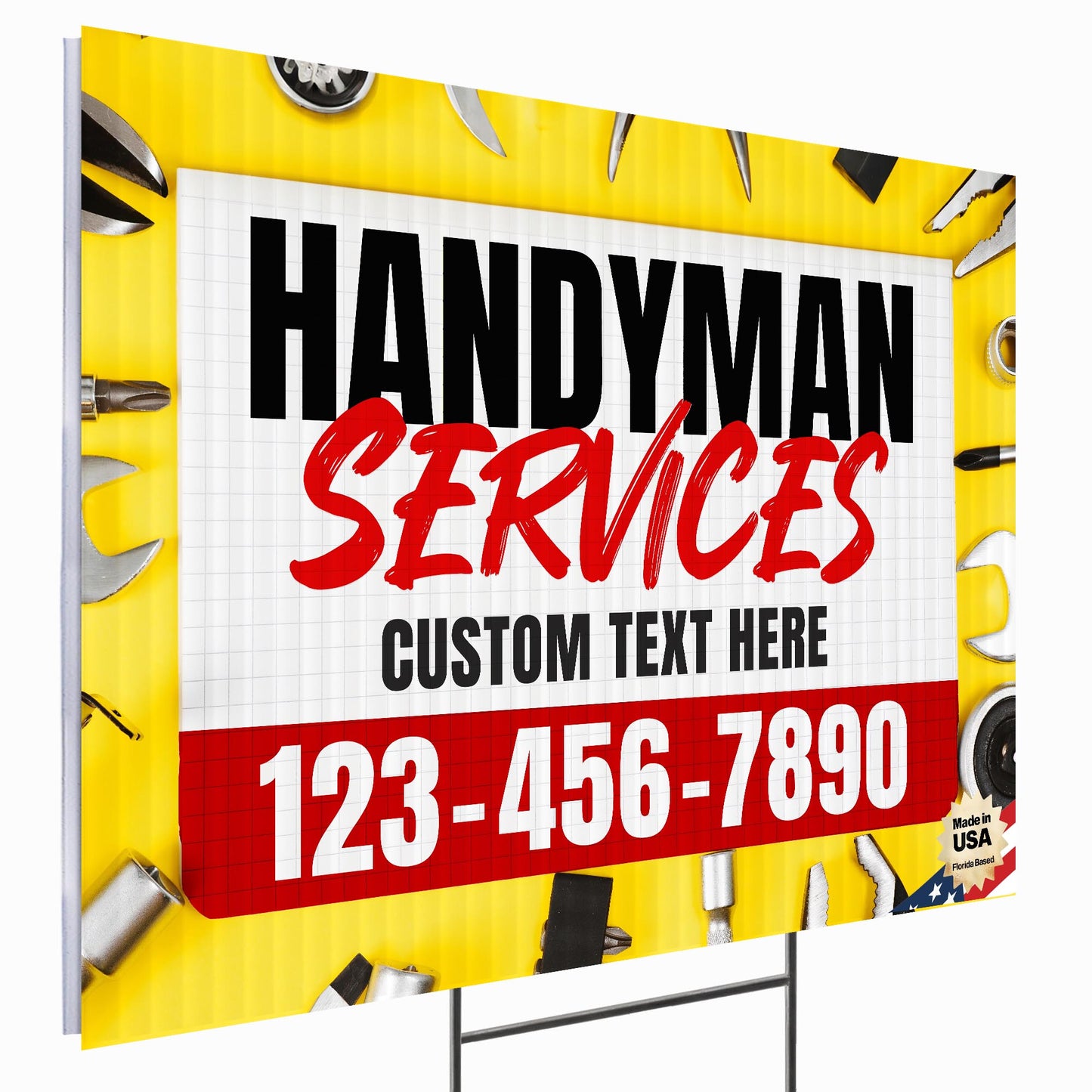 Handyman Service Yard Sign Design 3 -  BFS-HNDY-24X18-DS-D3-BFS-HNDY-24X18-SS-D3