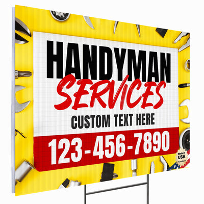 Handyman Service Yard Sign Design 3 -  BFS-HNDY-24X18-DS-D3-BFS-HNDY-24X18-SS-D3
