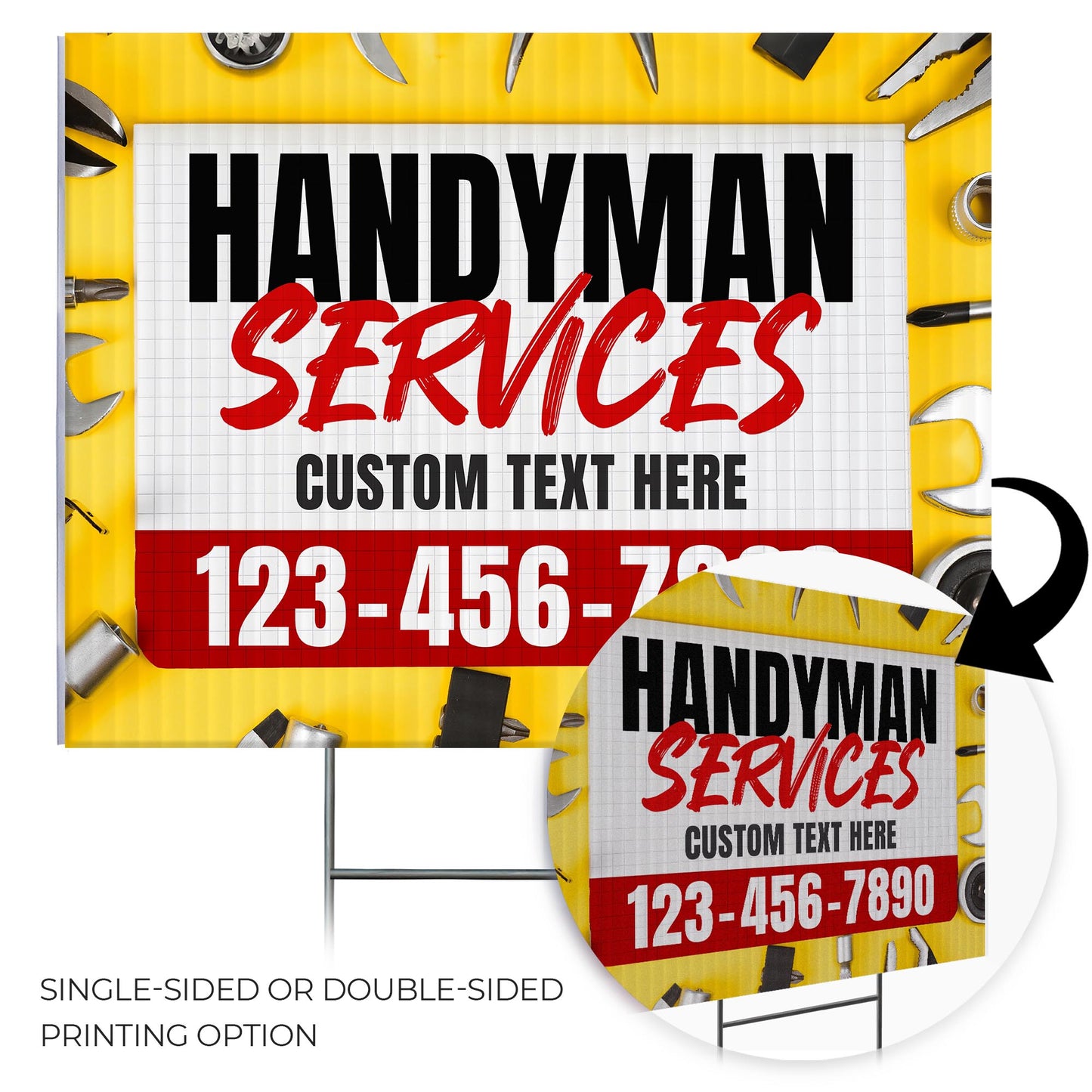 Handyman Service Yard Sign Design 3 -  BFS-HNDY-24X18-DS-D3-BFS-HNDY-24X18-SS-D3