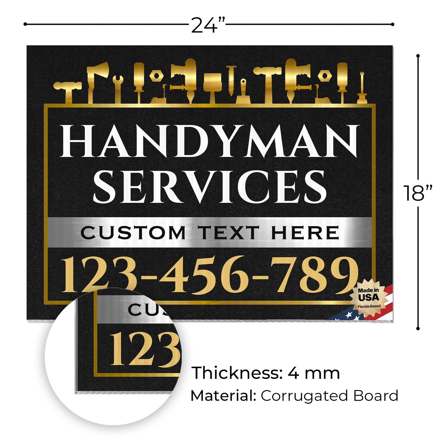Handyman Service Yard Sign Design 4 -  BFS-HNDY-24X18-DS-D4-BFS-HNDY-24X18-SS-D4