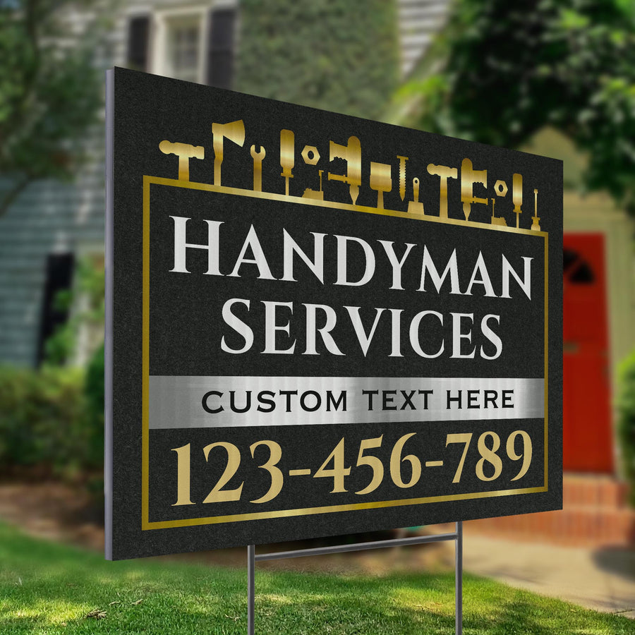 Handyman Service Yard Sign Design 4 -  BFS-HNDY-24X18-DS-D4-BFS-HNDY-24X18-SS-D4