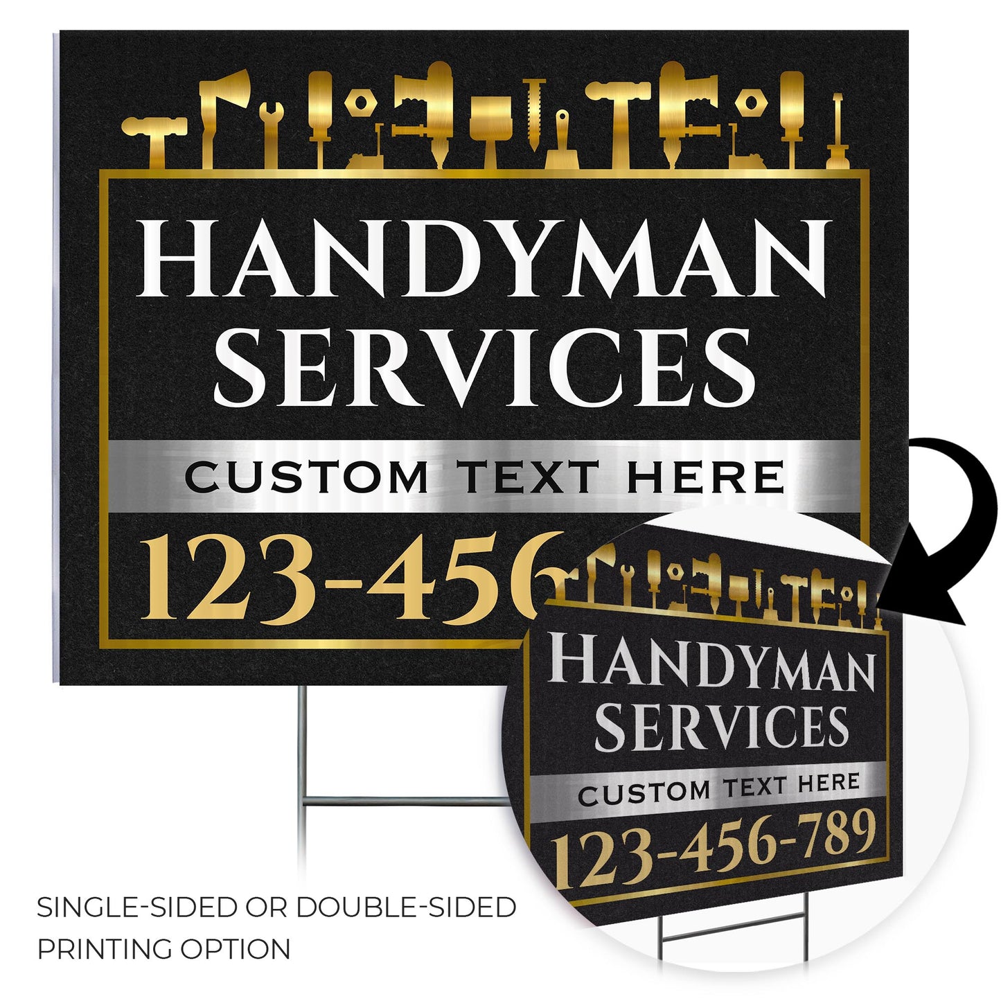 Handyman Service Yard Sign Design 4 -  BFS-HNDY-24X18-DS-D4-BFS-HNDY-24X18-SS-D4
