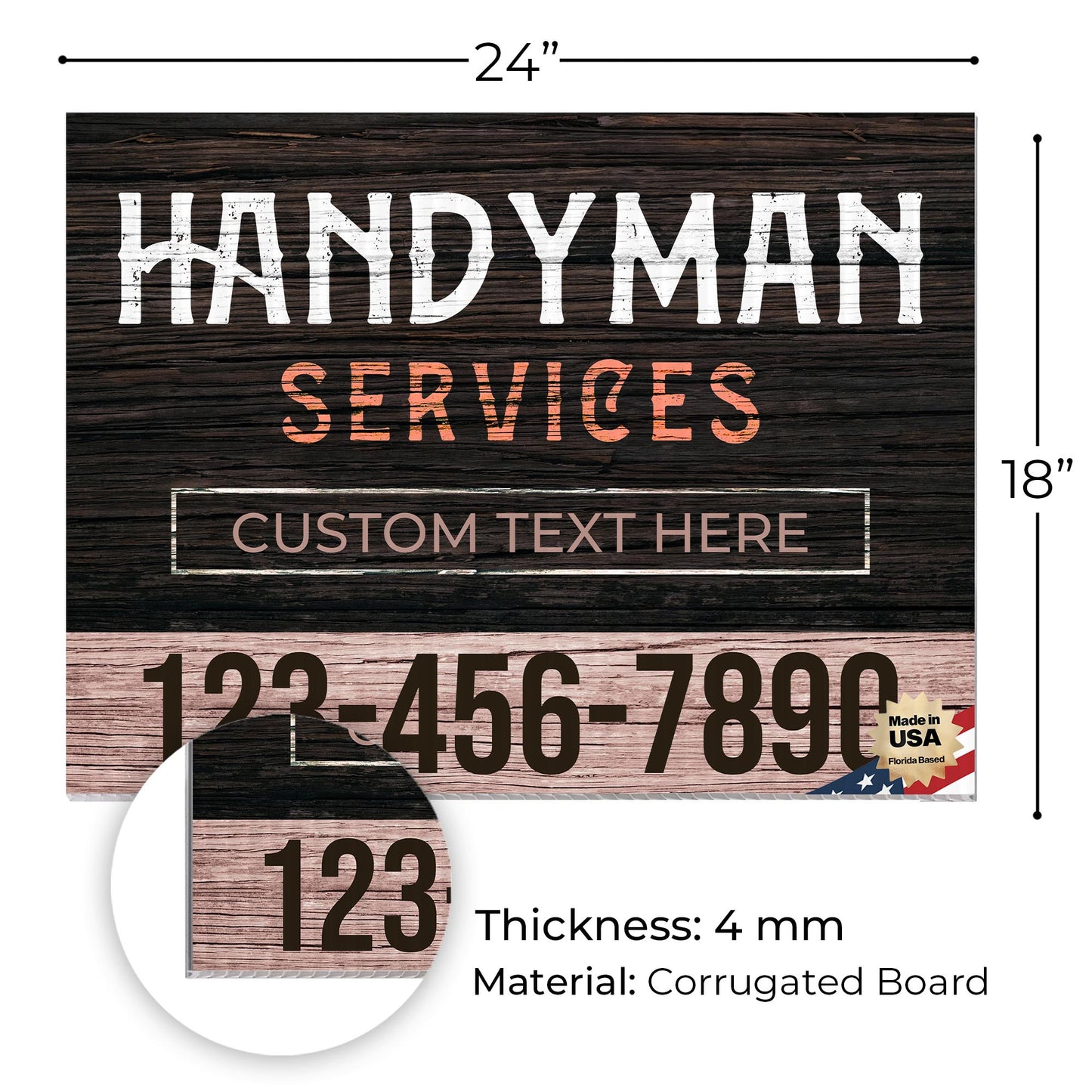 Handyman Service Yard Sign Design 5 -  BFS-HNDY-24X18-DS-D5-BFS-HNDY-24X18-SS-D5