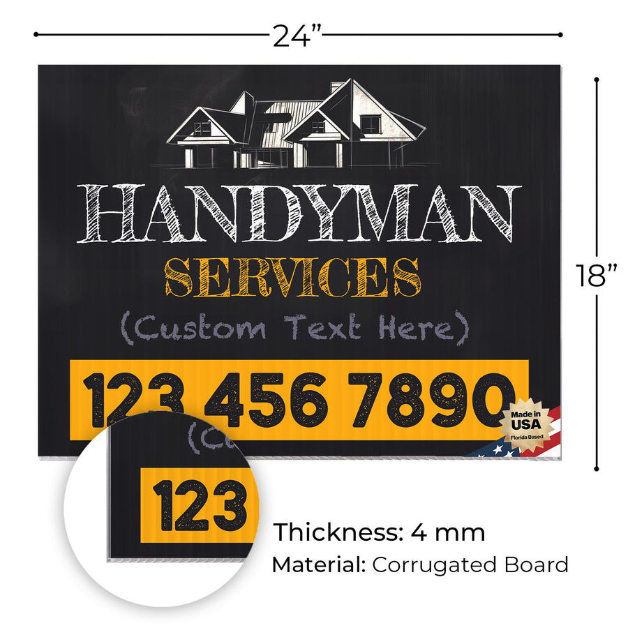 Handyman Service Yard Sign Design 6 -  BFS-HNDY-24X18-DS-D6-BFS-HNDY-24X18-SS-D6