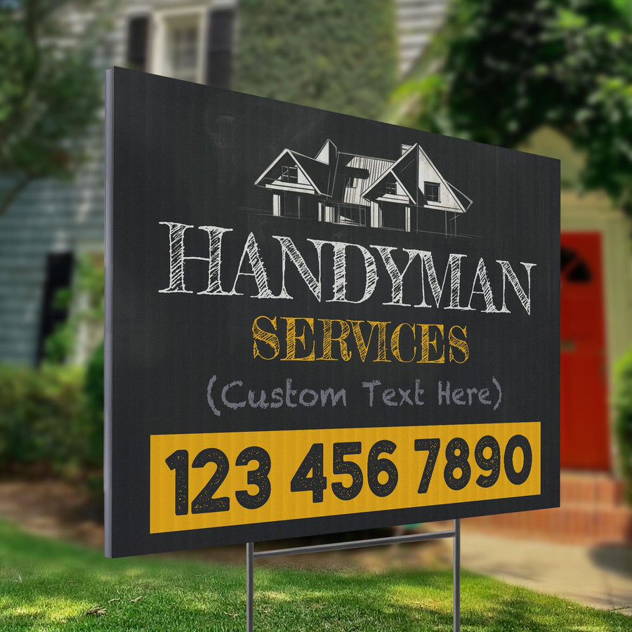Handyman Service Yard Sign Design 6 -  BFS-HNDY-24X18-DS-D6-BFS-HNDY-24X18-SS-D6