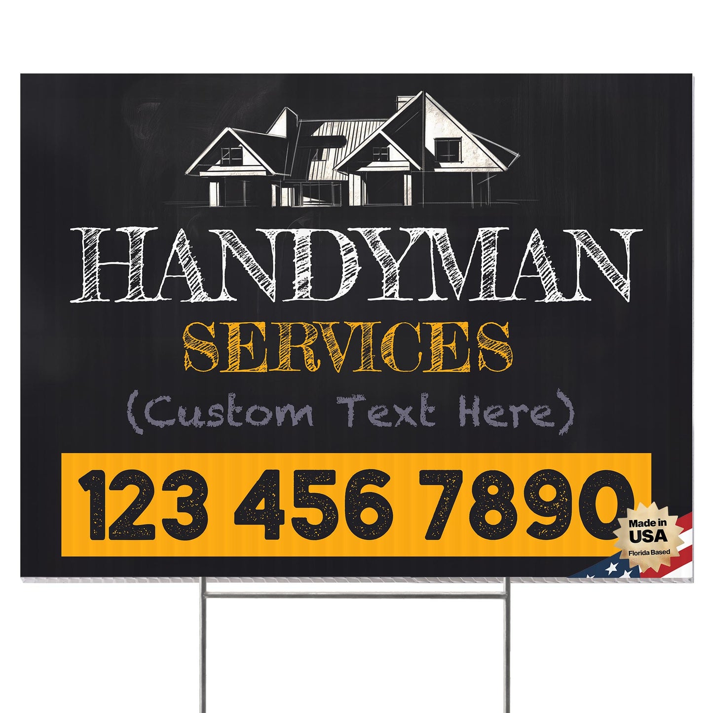 Handyman Service Yard Sign Design 6 -  BFS-HNDY-24X18-DS-D6-BFS-HNDY-24X18-SS-D6