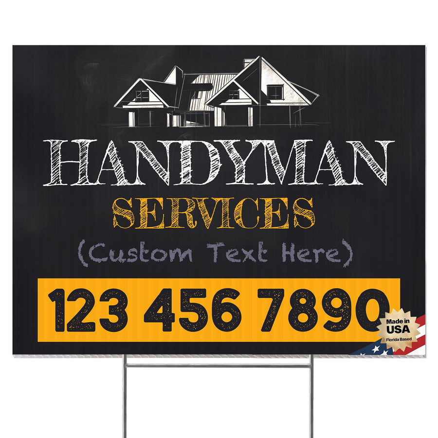 Handyman Service Yard Sign Design 6 -  BFS-HNDY-24X18-DS-D6-BFS-HNDY-24X18-SS-D6