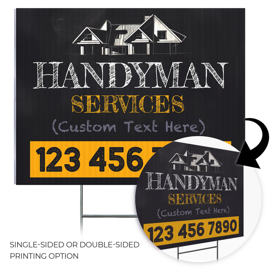 Handyman Service Yard Sign Design 6 -  BFS-HNDY-24X18-DS-D6-BFS-HNDY-24X18-SS-D6