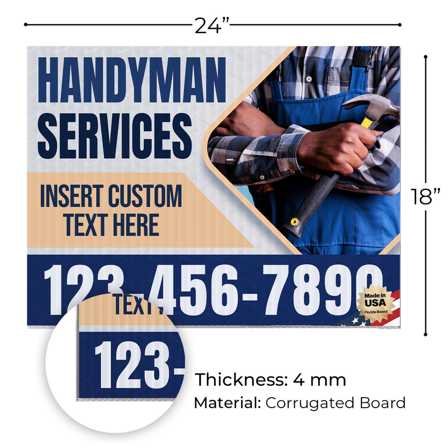 Handyman Service Yard Sign Design 8 -  BFS-HNDY-24X18-DS-D8-BFS-HNDY-24X18-SS-D8