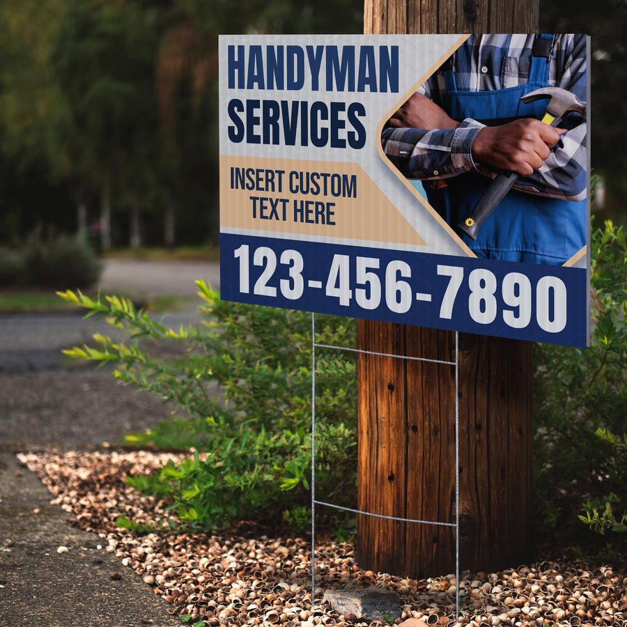 Handyman Service Yard Sign Design 8 -  BFS-HNDY-24X18-DS-D8-BFS-HNDY-24X18-SS-D8