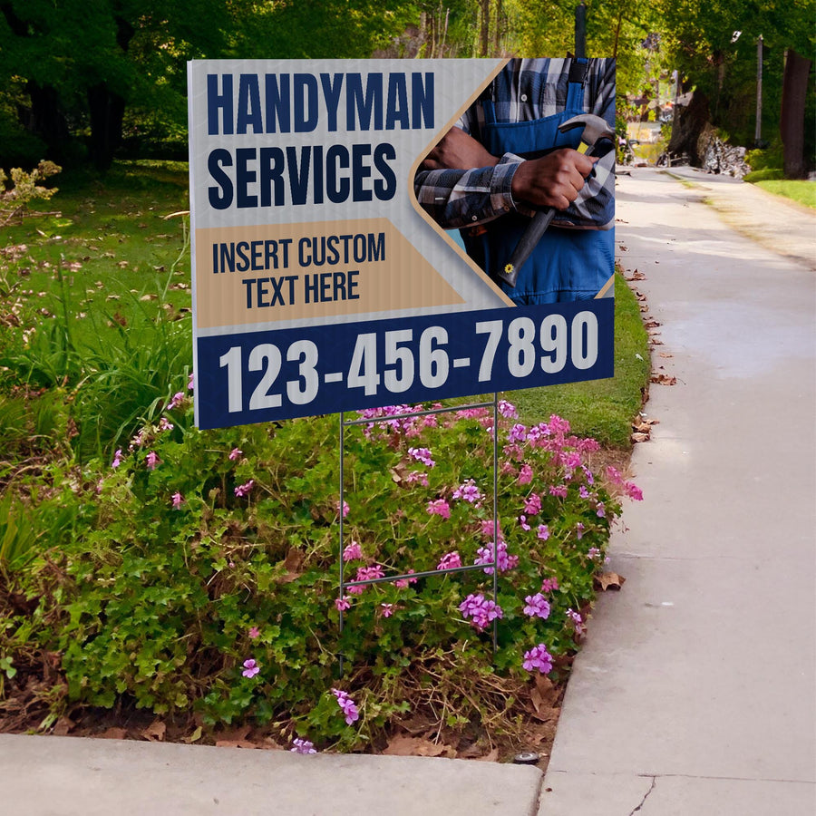 Handyman Service Yard Sign Design 8 -  BFS-HNDY-24X18-DS-D8-BFS-HNDY-24X18-SS-D8