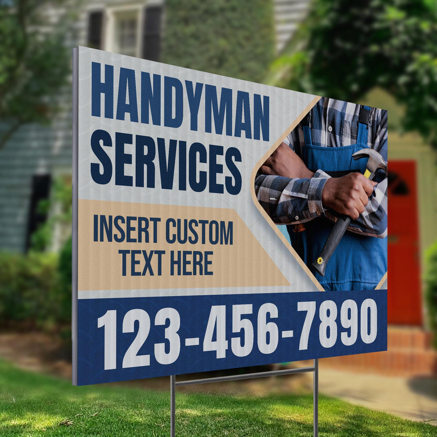 Handyman Service Yard Sign Design 8 -  BFS-HNDY-24X18-DS-D8-BFS-HNDY-24X18-SS-D8