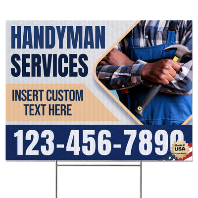 Handyman Service Yard Sign Design 8 -  BFS-HNDY-24X18-DS-D8-BFS-HNDY-24X18-SS-D8