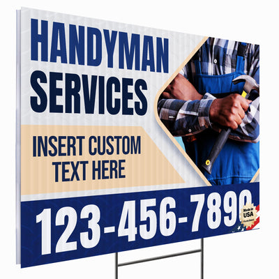 Handyman Service Yard Sign Design 8 -  BFS-HNDY-24X18-DS-D8-BFS-HNDY-24X18-SS-D8