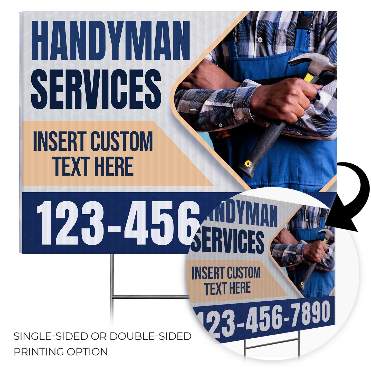 Handyman Service Yard Sign Design 8 -  BFS-HNDY-24X18-DS-D8-BFS-HNDY-24X18-SS-D8