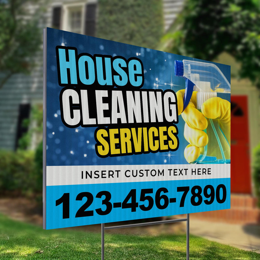 House Cleaning Services Yard Sign Design 4 -  BFS-HSCL-24X18-DS-D4-BFS-HSCL--24X18-SS-D4
