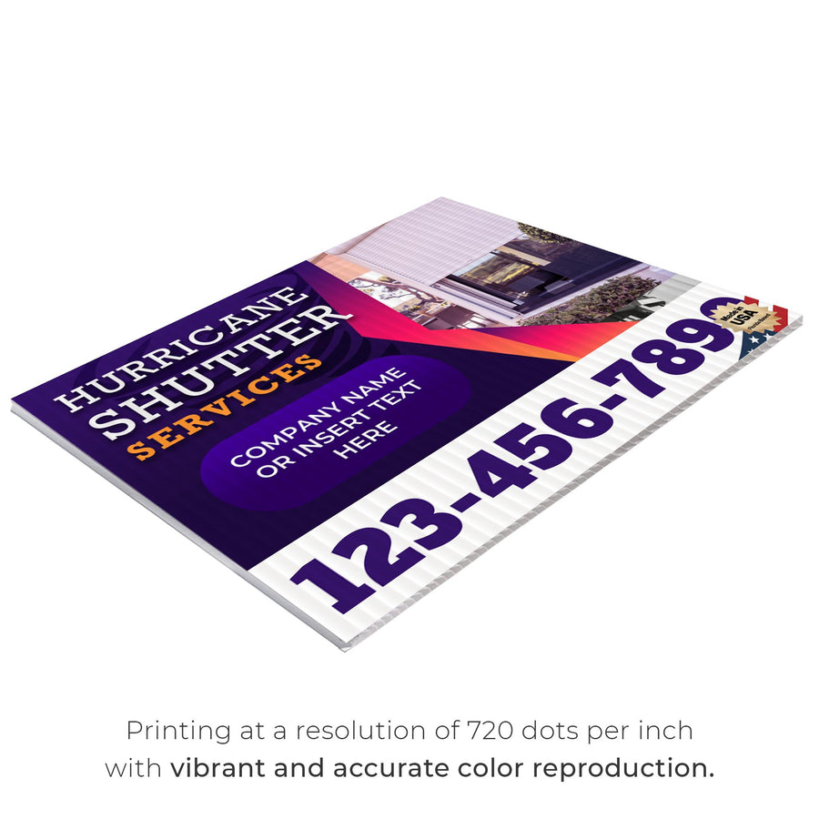 Hurricane Shutter Services Yard Sign Design 2 -  BFS-HUR-24X18-DS-D2-BFS-HUR-24X18-SS-D2